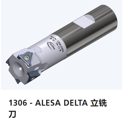 瑞士ALESA,帶可轉位刀片的銑刀,方肩銑削,1306 – ALESA DELTA 立銑刀,TN 11 R 90° / 直徑 25 – 32