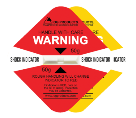 沖擊指示器標簽,1100-025g 到 1100-100g