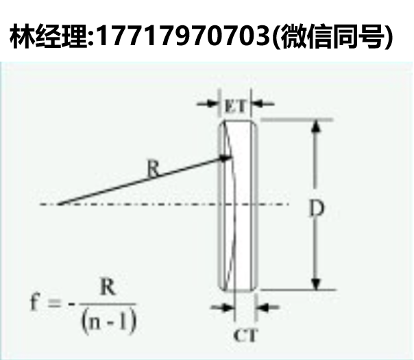 Lattice Electro Optics,LEO,氟化鈣平凹透鏡,IC-PC-25.4-500