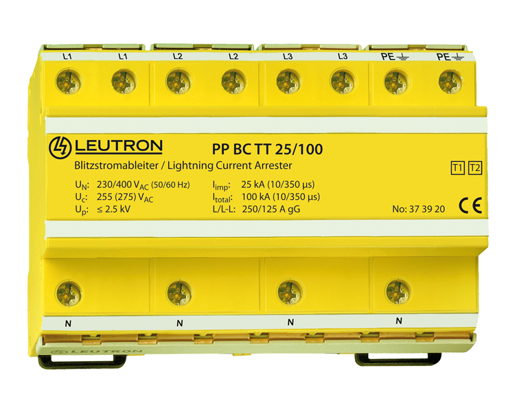 德國LEUTRON PP BC TT 25/100/FM-350避雷器,LEUTRON代理,LEUTRON防雷器,LEUTRON稀有氣體填充火花間隙,LEUTRON組合級避雷器