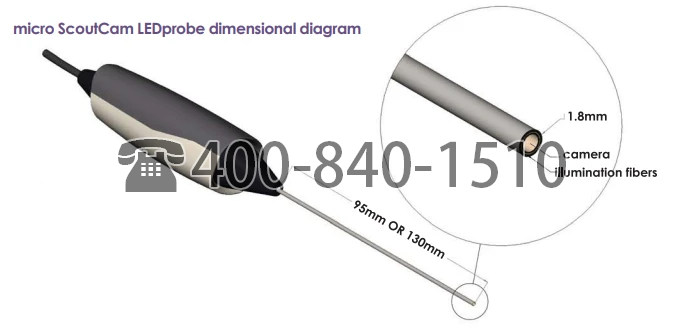 以色列Medigus微型攝像頭，內窺鏡，微型 ScoutCam LEDprobe 1.8 毫米直徑相機內窺鏡探頭