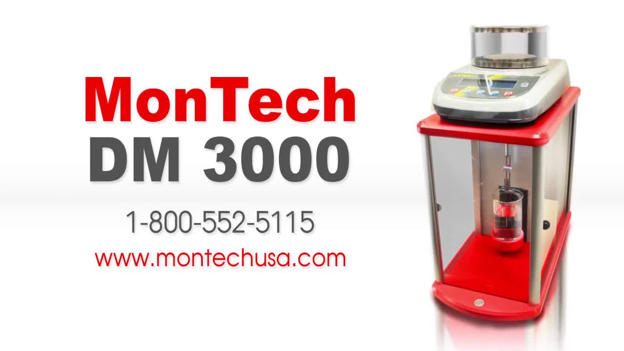 德國MonTech DM 3000橡膠密度計/比重測試儀，用于固化化合物，使用靜水壓法實現密度測量。 設計用于快速準確地確定比重