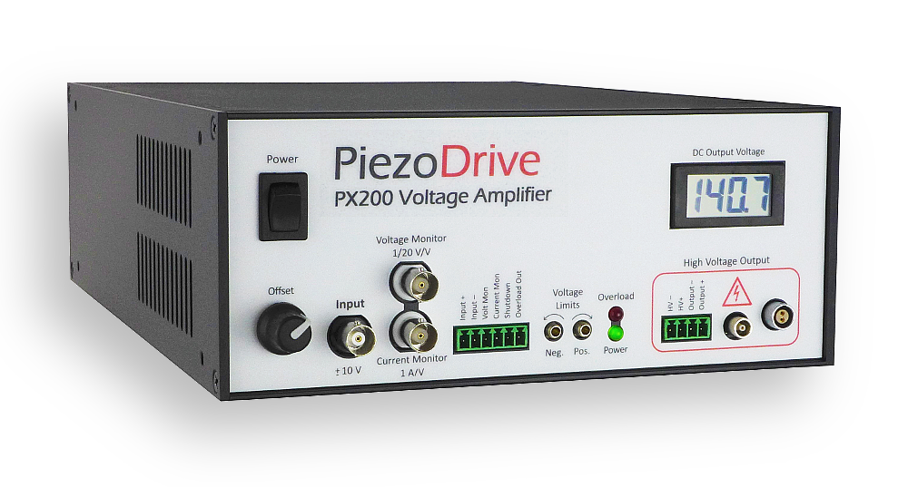 Piezodrive PX200 單通道電壓放大器, 壓電驅(qū)動電源，壓電陶瓷管驅(qū)動器， 壓電驅(qū)動，壓電陶瓷驅(qū)動電源，壓電式驅(qū)動器，壓電陶瓷放大器，140瓦電壓放大器，高帶寬，低噪聲線性放大器，用于驅(qū)動壓電執(zhí)行器。