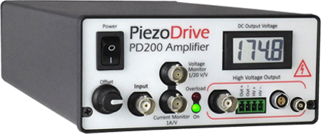 PIEZODRIVE PD200 驅動電源，電壓放大器，60瓦電壓放大器，單通道壓電驅動器, 壓電陶瓷驅動電源，壓電式驅動器，低噪聲線性放大器，適用于電光、超聲波、振動控制、納米定位系統和壓電電機等各種應用