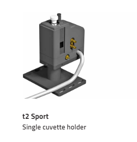 t2 Sport 溫控比色皿支架，溫控支架，帕爾貼溫控支架，吸收度光譜測量，帶兩個光學端口的帕耳帖驅(qū)動溫度控制支架，正常溫度范圍0°C至110°C