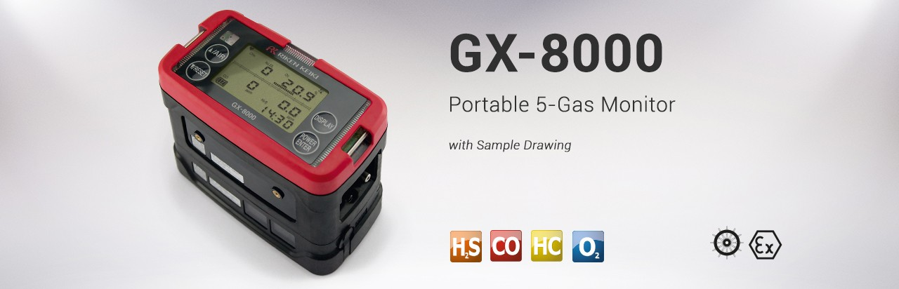 德國 RKI Analytical Instruments GX-8000 Portable 5-Gas Monitor 便攜式5種氣體監(jiān)測(cè)儀