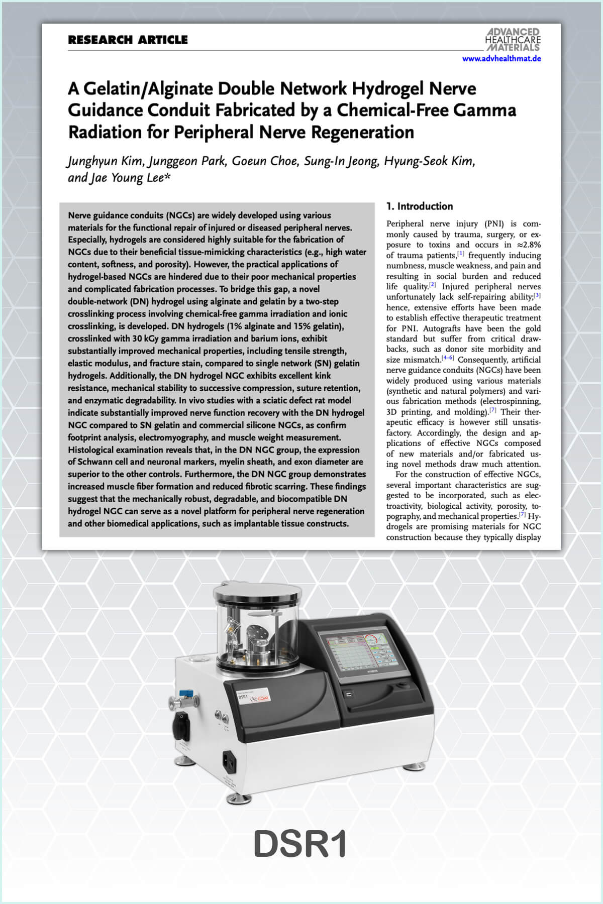 【論文】SEM imaging of DSR1 platinum-coated nerve guidance conduit (NGC) Hydrogels