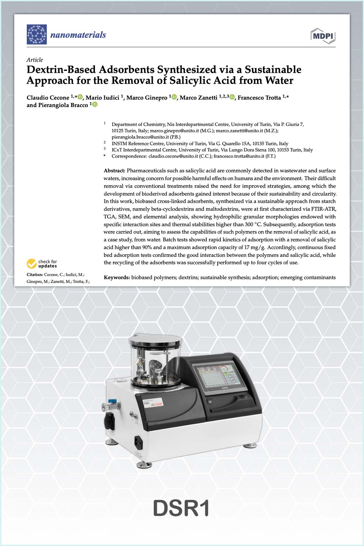 【論文】Scanning Electron Imaging of DSR1 Gold Coated Bio-polymers as an Adsorbent of Salicylic Acid in Water