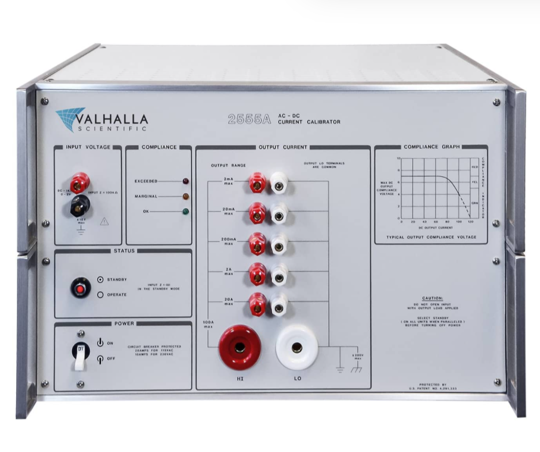 美國(guó)Valhalla Scientific 2555A 100安培電流校準(zhǔn)器和AC/DC跨導(dǎo)放大器